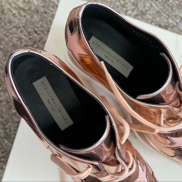 Stella McCartney Metallic Elyse Stars Derbys (Pink Rose Gold) - Picture 9 of 12